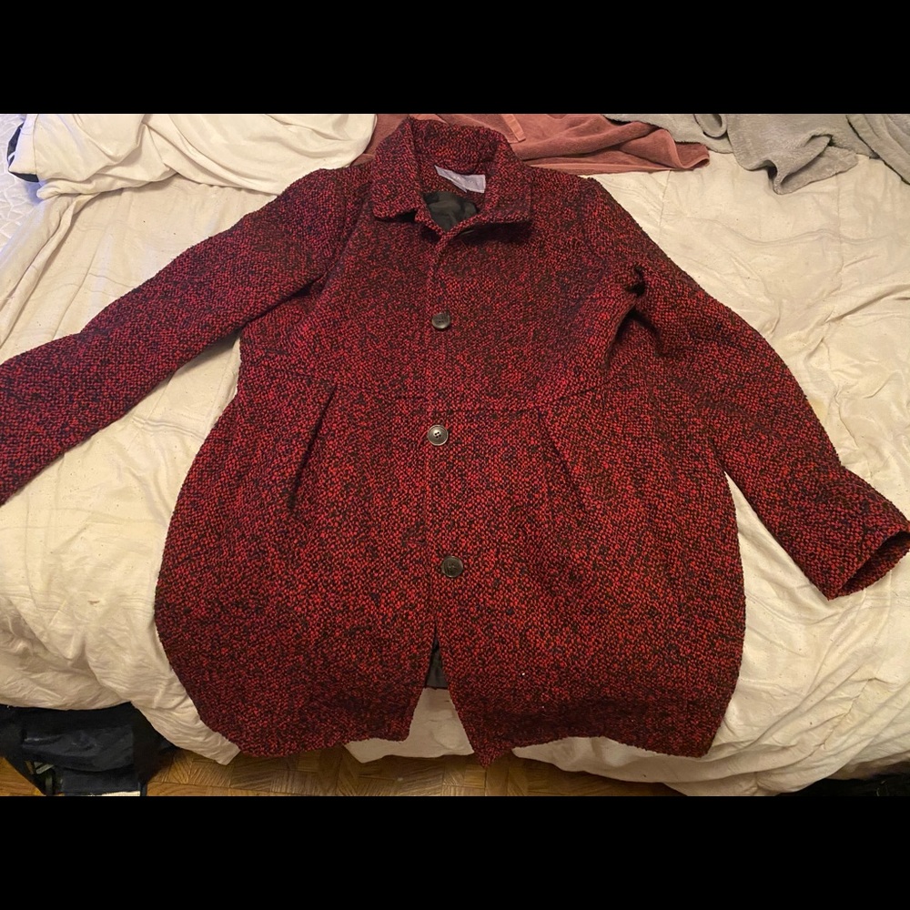 Red laura scott peacoat 1x